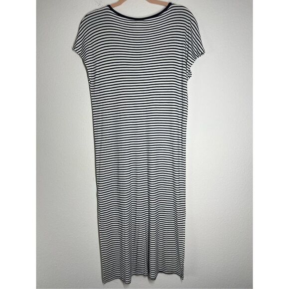 ROXY Black T-shirt Striped Maxi Dress Size 4 - Picture 5 of 14
